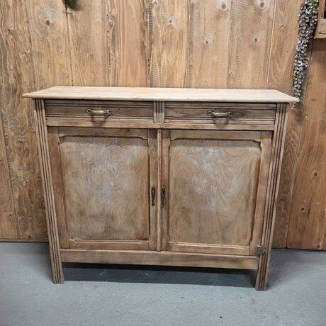 Low buffet / vintage sideboard in carved wood – Art Deco style