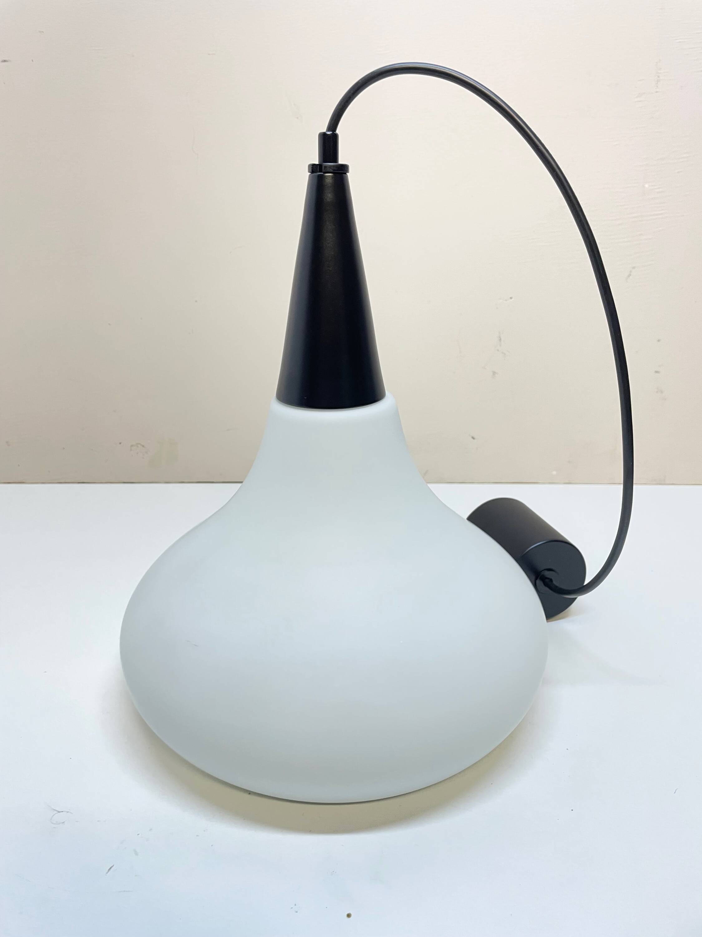 Vintage pendant lamp made of opal glass