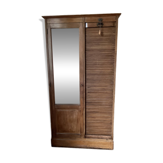 Antique wooden display storage cabinet