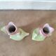 Paire vases soliflore art deco barbotine tulipe