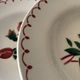 Set of 6 antique deep plates in earthenware • Red rose decoration