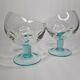Pair of standing glass cups, 16 cm, blue
