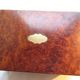 19th century Napoleon III box, blue silk padded jewelry box in elm burl