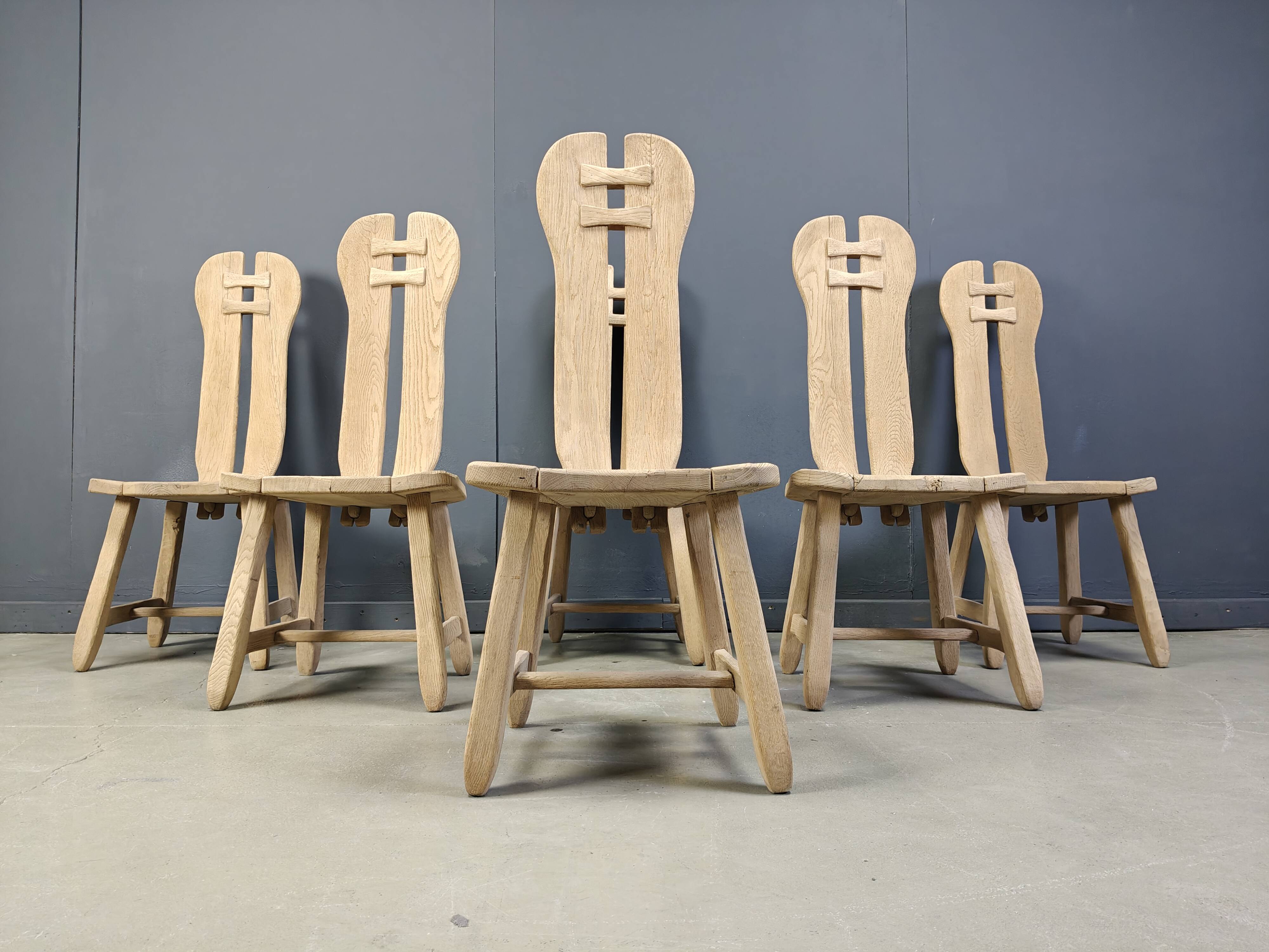 Vintage dining chairs by Depuydt, Belgium, set of 6 - 1960s