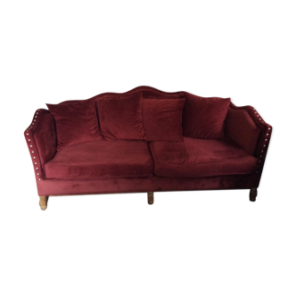 Louis Philippe-style velvet sofa