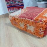 Handmade Berber pouf in wool 60 X 60 X 20 CM