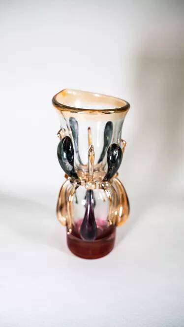 Ion Tamaian mouth-blown glass vase