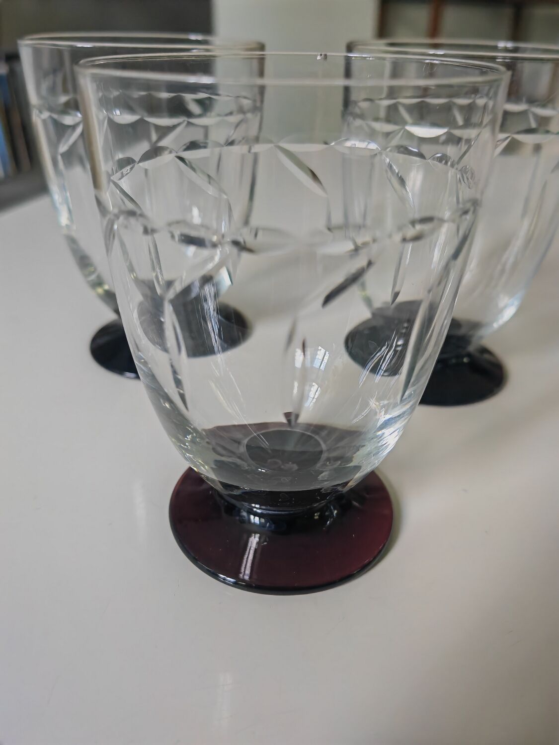 4 antique glasses