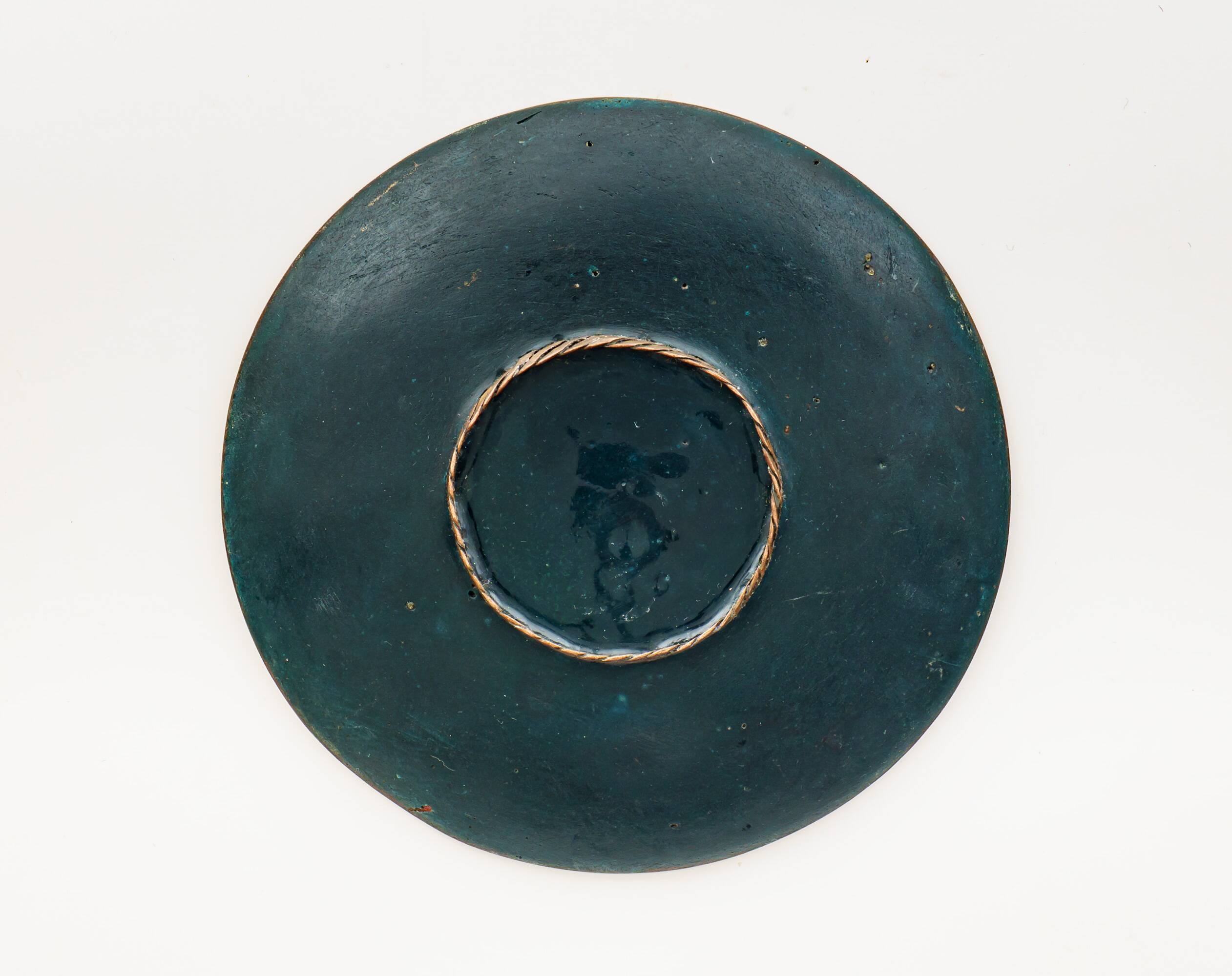 1970s Walter Lochmuller Fine Abstract Cloisonne Blue Enamel Dish