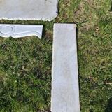 White marble fireplace mantel