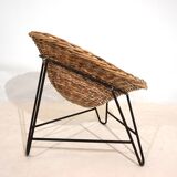 Set of 2 wicker pod chairs from the 60s
