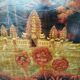 Antique lacquered wooden panel "The Temple of Angkor" 1920