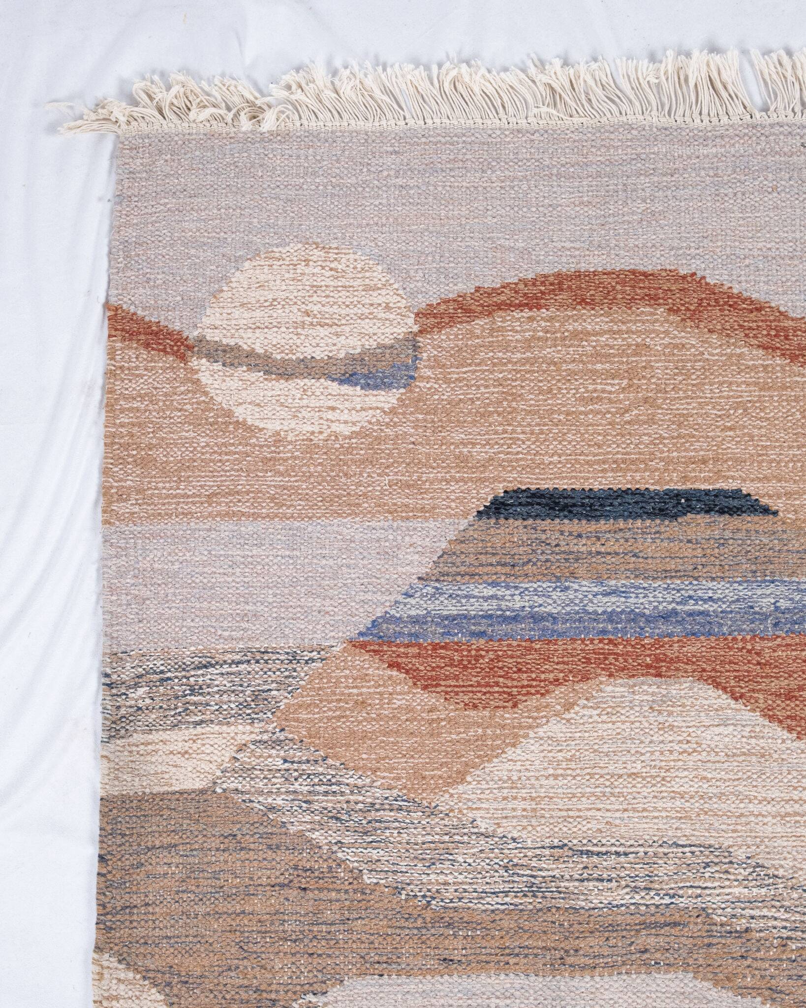 Pair of kilims or tapestries in a modern style, Central Asia, late 20th century.