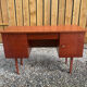 Vintage wooden desk teak veneer sixties conical legs 1 drawer