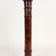 Hand-turned bramble wood lamp foot with golden twisted fabric cable
