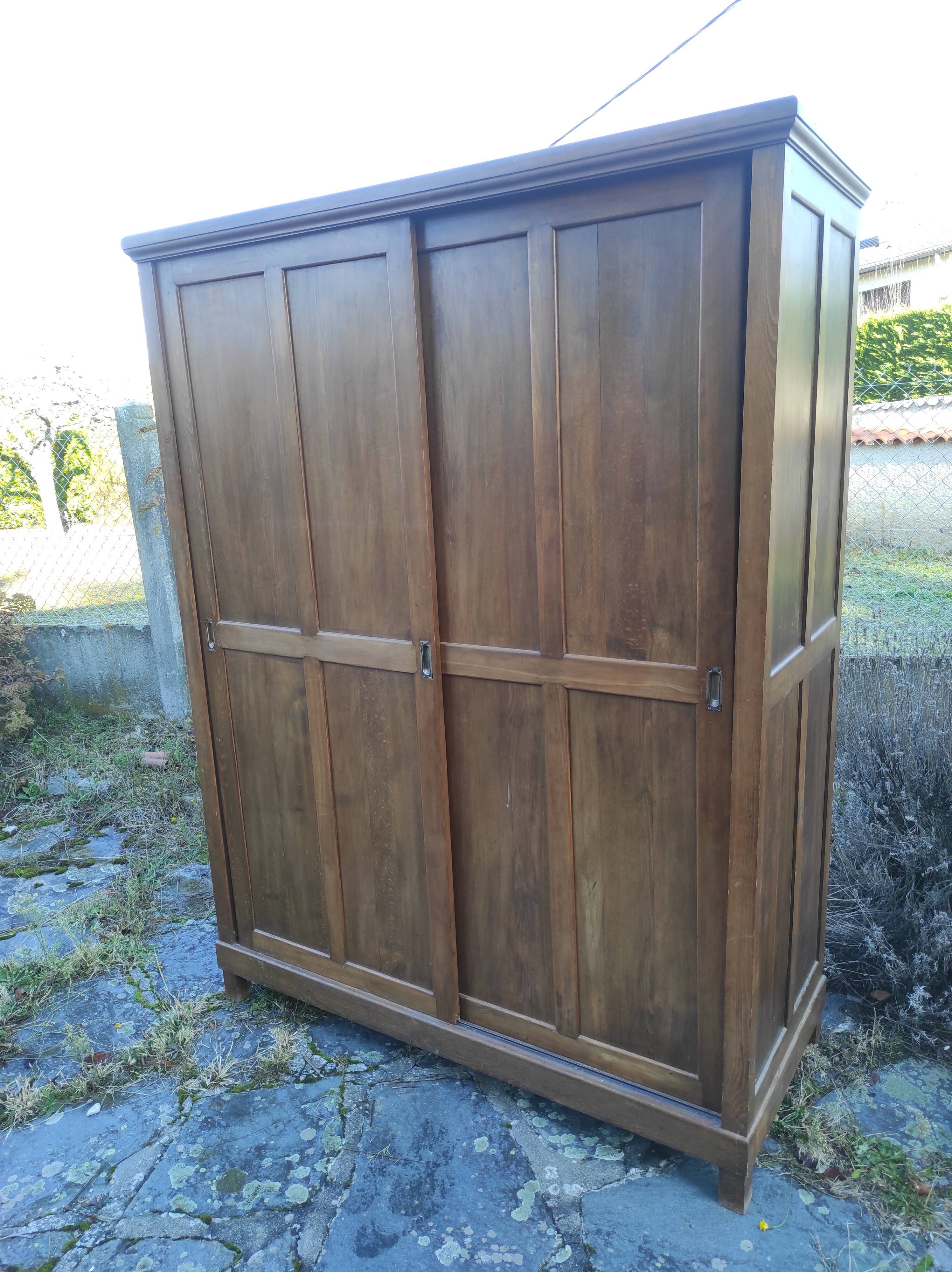 Old wardrobe vintage wooden wardrobe sliding doors