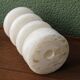 70s designer lamp base, twisted white marble