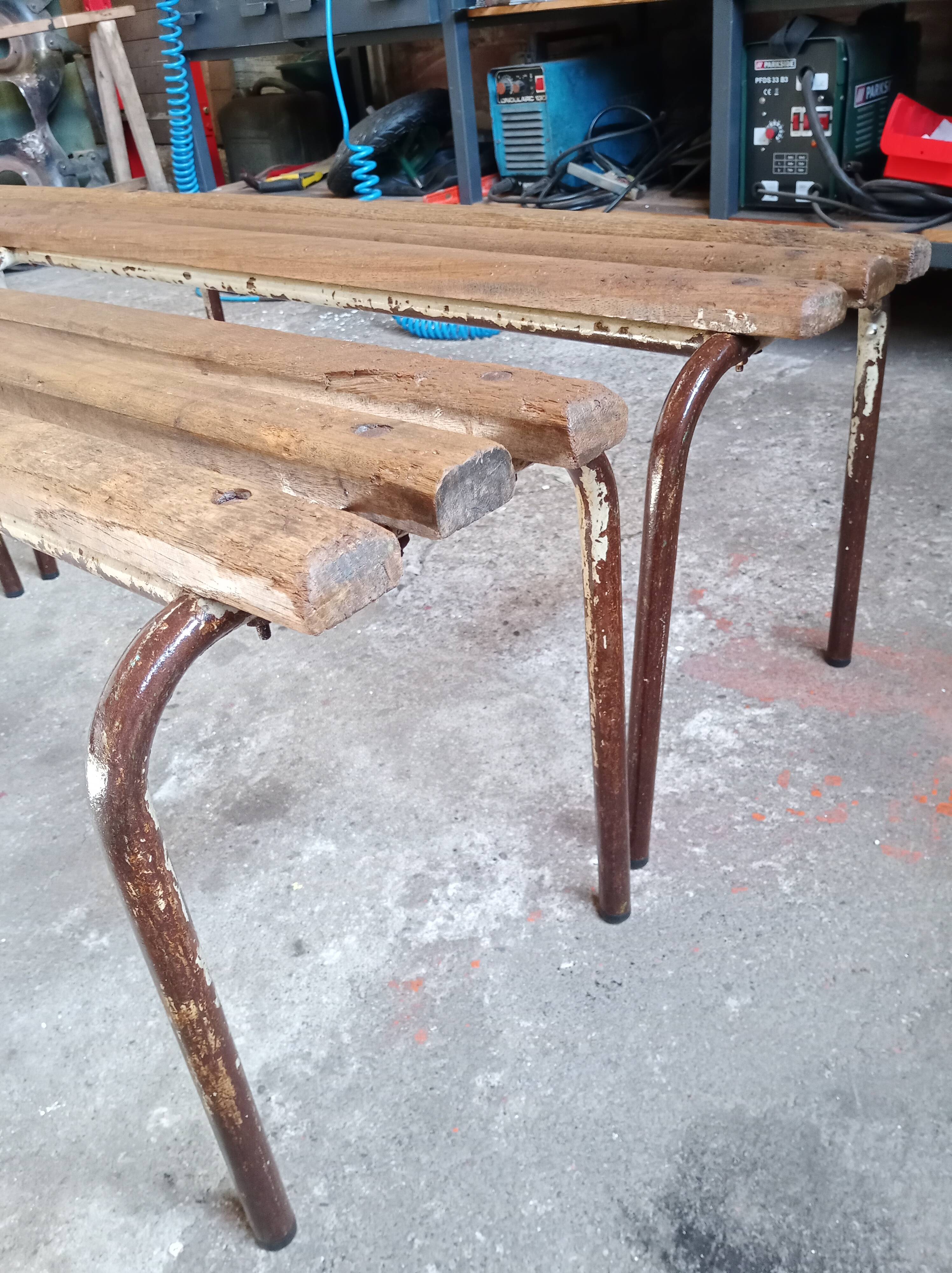Two vintage school desks
