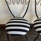 Pair of post-modern striped chairs, Italian work by Gio Ponti.