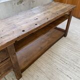 XL central island workbench oak