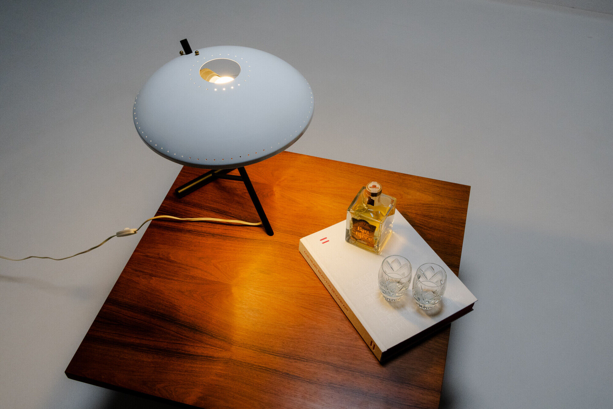 Lampe de bureau Blanc Negro Evoluon par Louis Kalff pour Philips, années 1950.