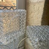 Ceiling light, square wall light in chiseled glass