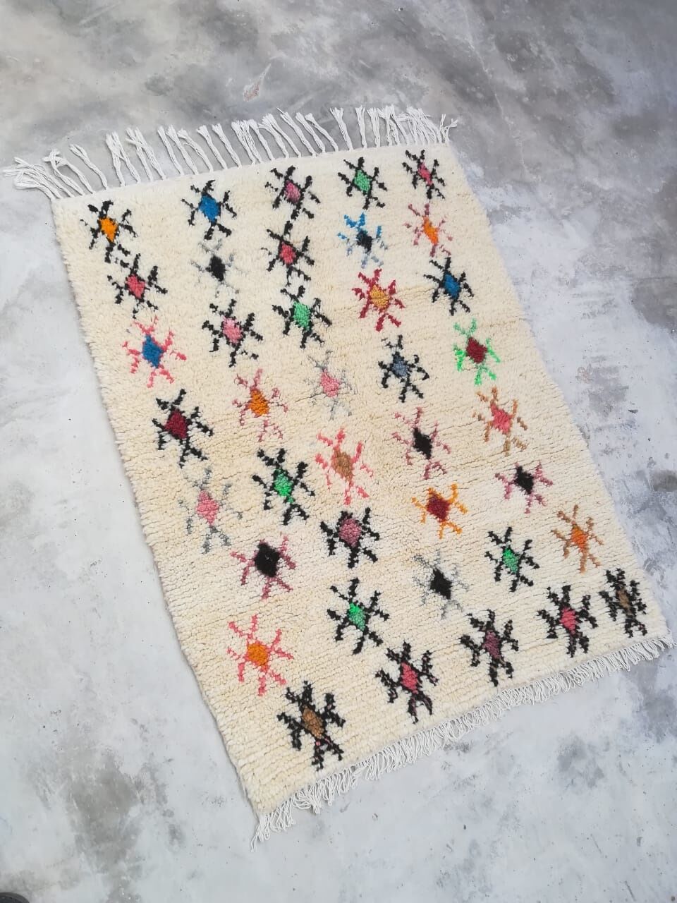 Handmade berber neon carpet 130 x 98 cm