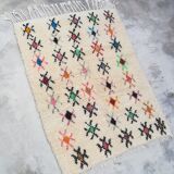 Handmade berber neon carpet 130 x 98 cm
