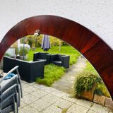 Round mirror in rosewood