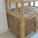 Vintage rattan serving table