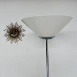 Floor lamp in white metal and plastic, Swisslamps SLZ design, vintage 80s