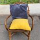 Fauteuil en rotin vintage / bambou teinté — Style Boho 70s