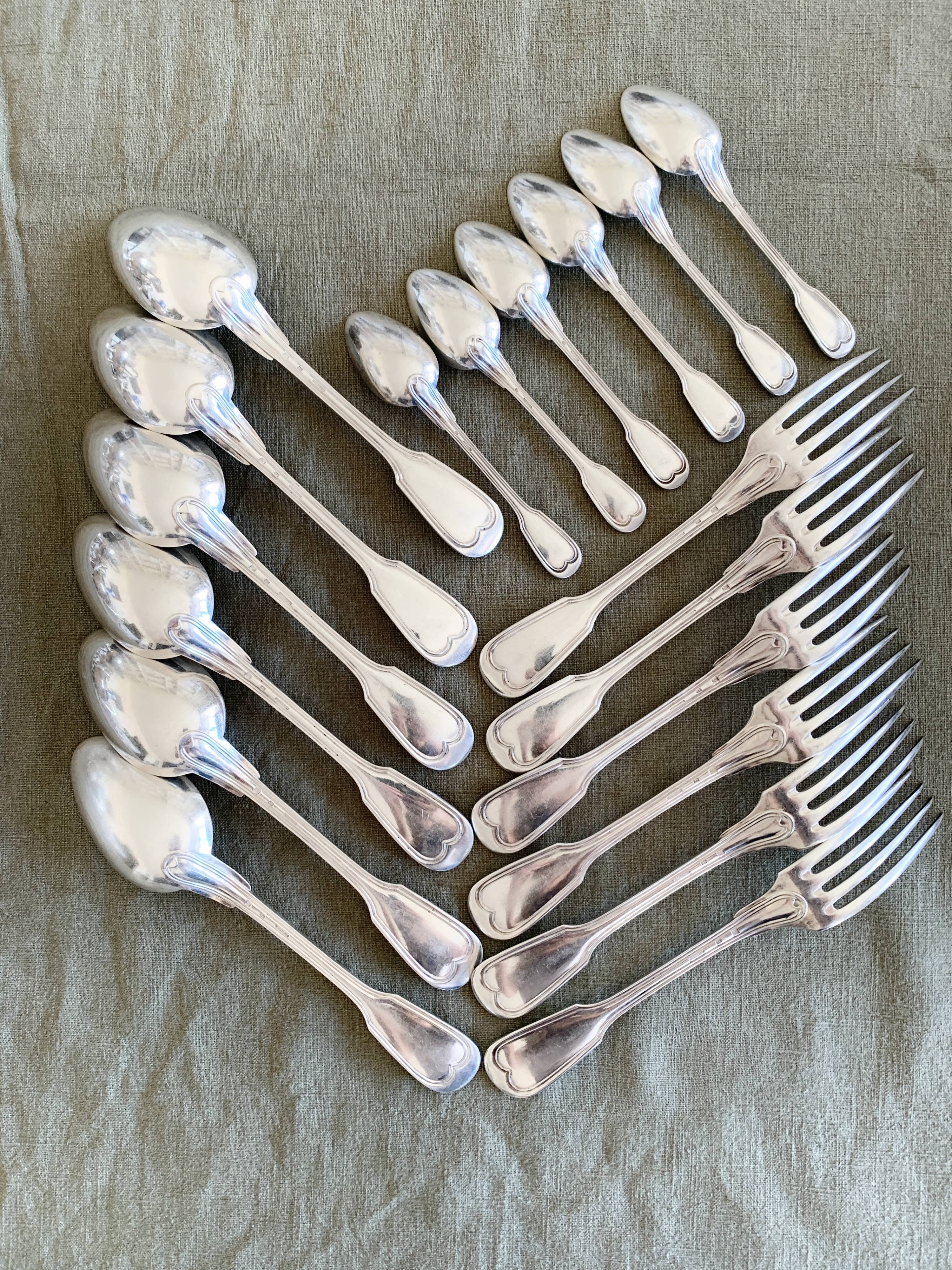 Christofle silver-plated cutlery set in its original case.