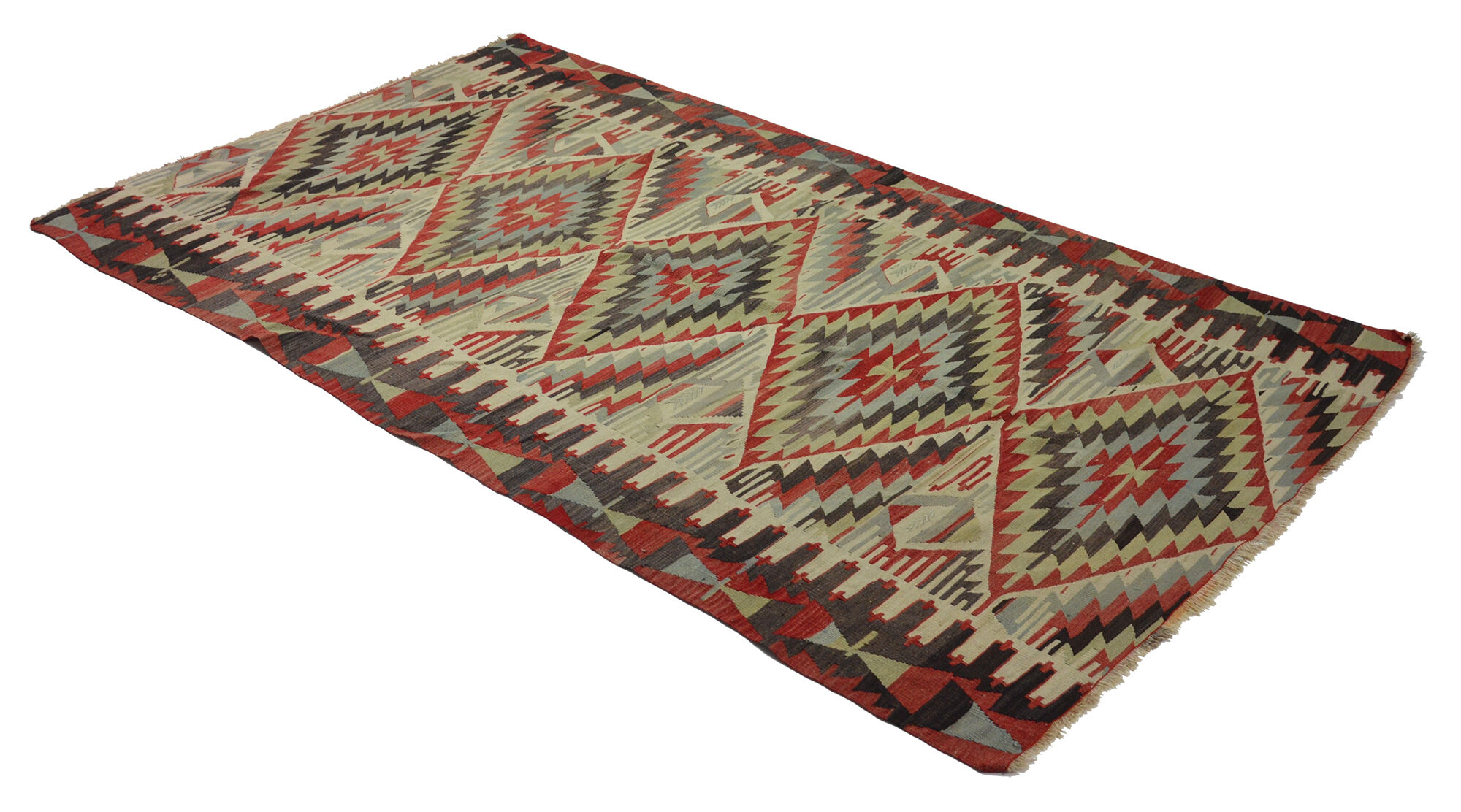 Anatolian handmade kilim rug 290 cm x 161 cm