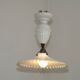 French Counter Balance Ceiling Light White Porcelain & Opaline Glass Shade