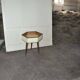 Octagonal Art Deco planter in painted brown and white wood, pedestal from the 1940s.