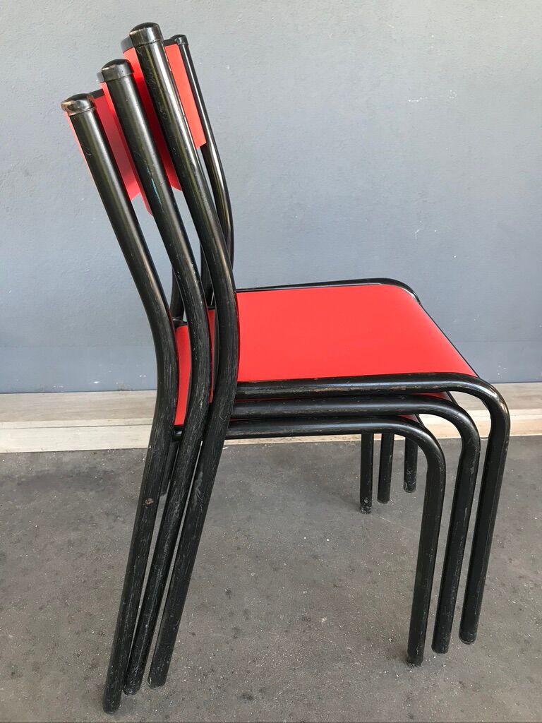 Series of 6 color school chairs
