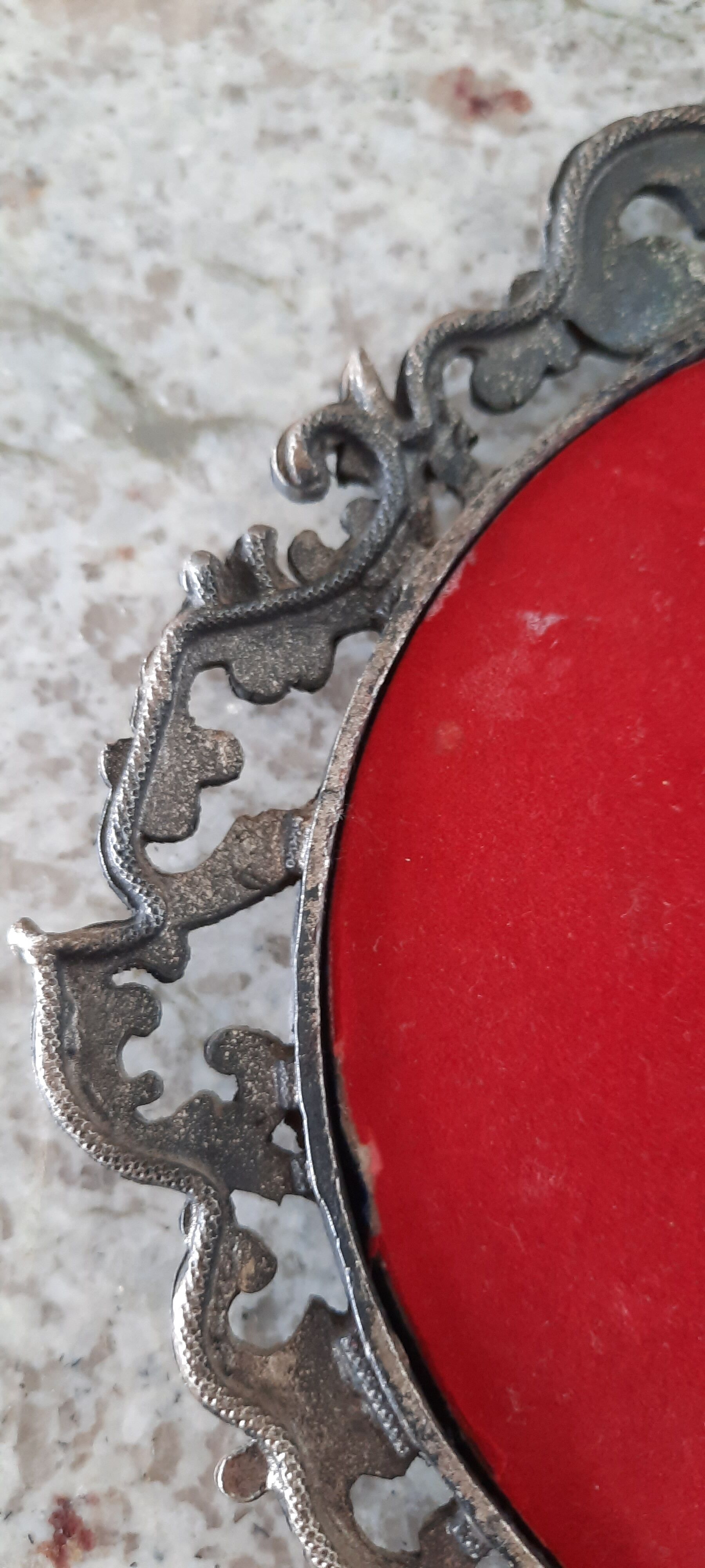 Vintage metal wall mirror 11x22cm