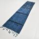 Soft Blue Turkish Woven Hallway Runner Rug, 79x342 Cm