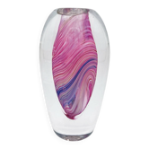 Vase Art Glass Signed B. Dubourg Limited Edition Blown Glass Sommerso