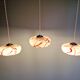 Set of 3 pendants in pink marbled opaline