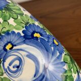 Italian San Marino Titano Vase, Green and Blue Floral Pattern, MCM