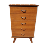 Commode 5 tiroirs pieds fuseaux