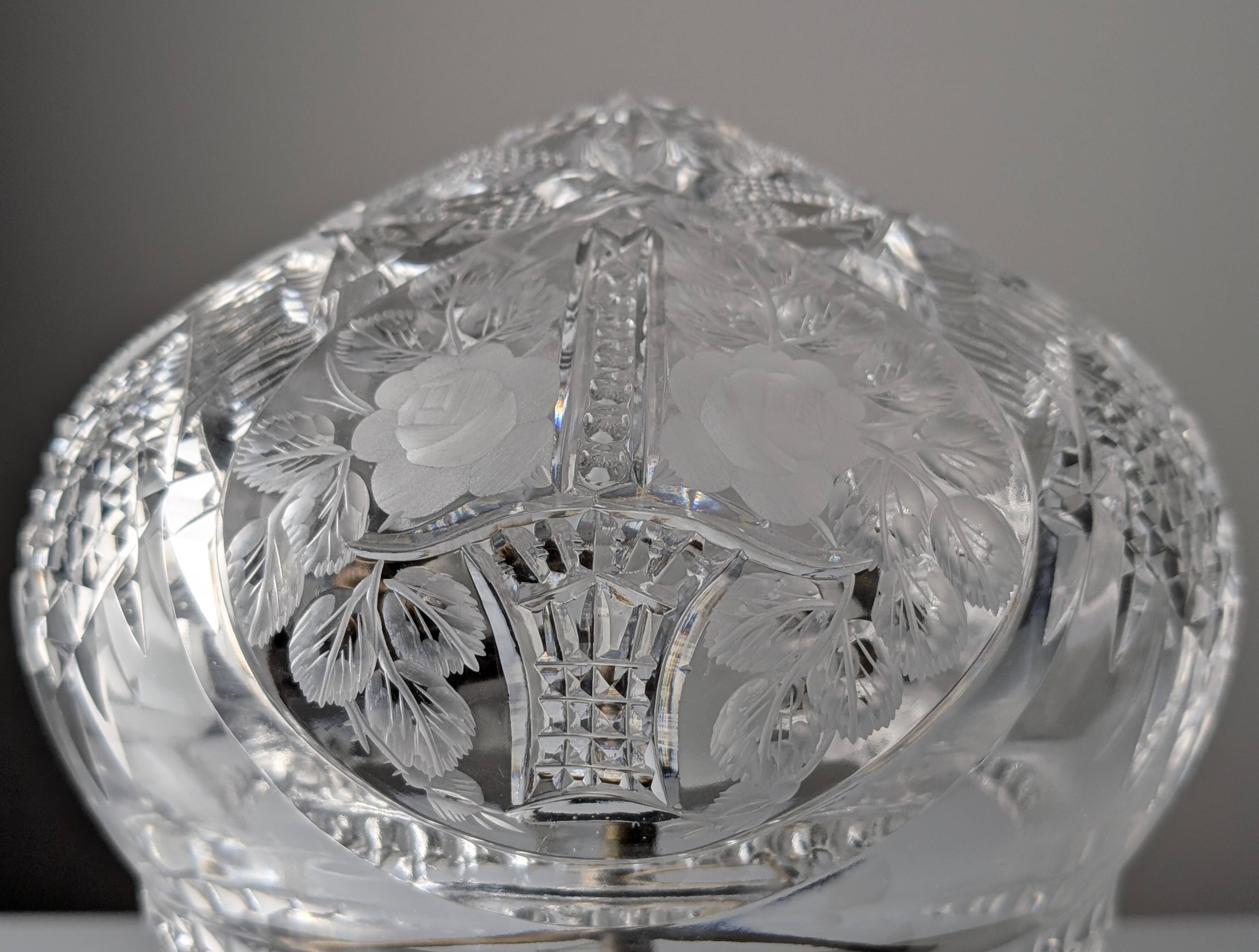 French Art Deco Cut Crystal 'Mushroom' Table Lamp, 1920s