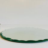 Vintage round and beveled table mirror