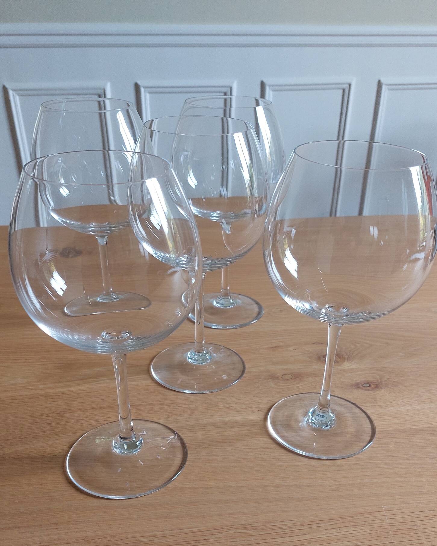 Set of 5 Burgundy glasses in Sèvres crystal