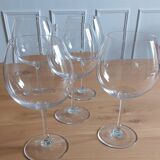 Set of 5 Burgundy glasses in Sèvres crystal