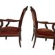 Pair of Louis Philippe armchairs in solid mahogany