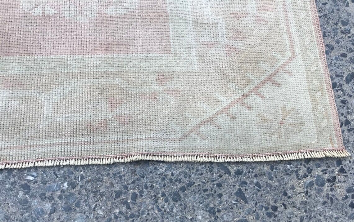 Handmade muted oushak hallway runner 280 X 85 cm