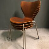 4 x Fritz Hansen Series 7, Arne Jacobsen dated 1955
